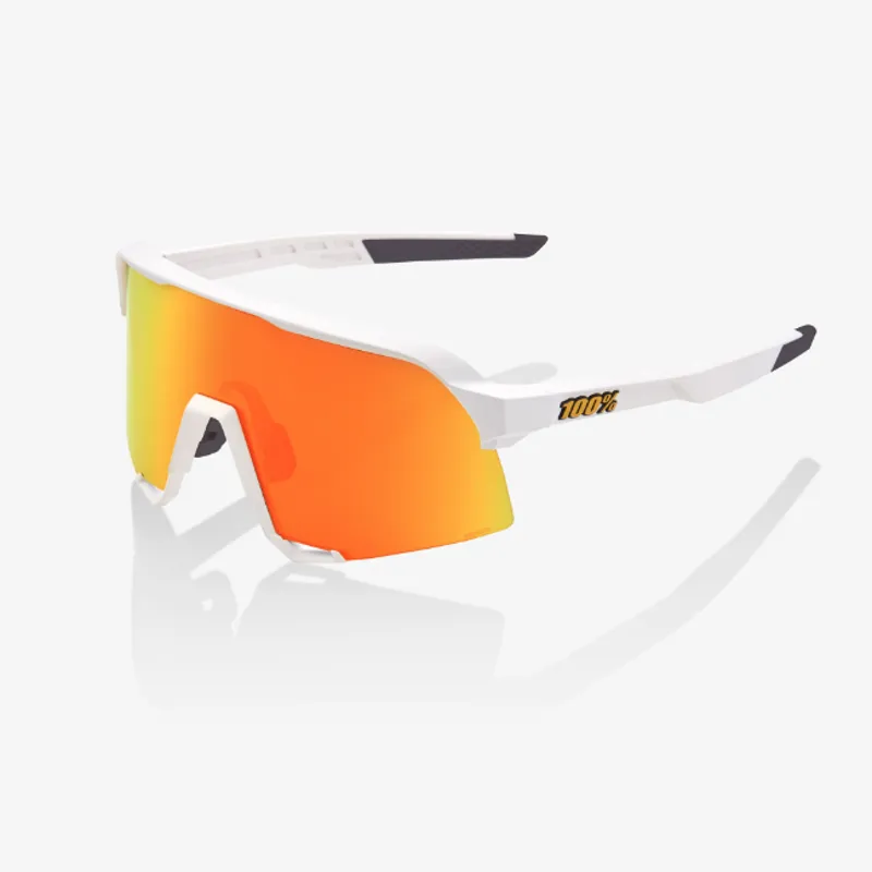 100 Percent S3 HiPer Mirror Red Lens Sunglasses in White