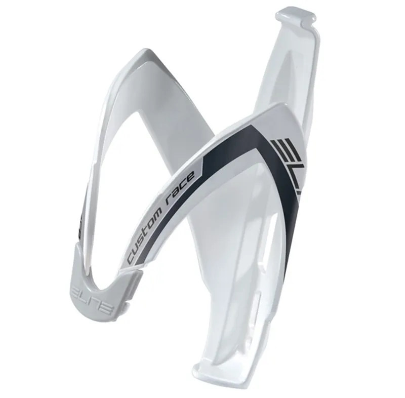 Elite Custom Race bottle cage white with black detailing