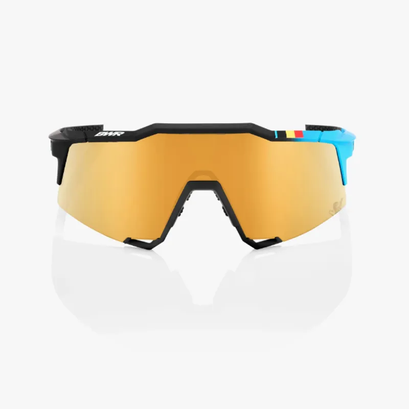 100percent SPEEDCRAFT BWR Black Soft Gold Mirror Lens + Clear Lens-1