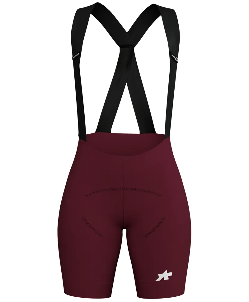 Assos Womans UMA GT S11 Bib Shorts in Burgundy Red