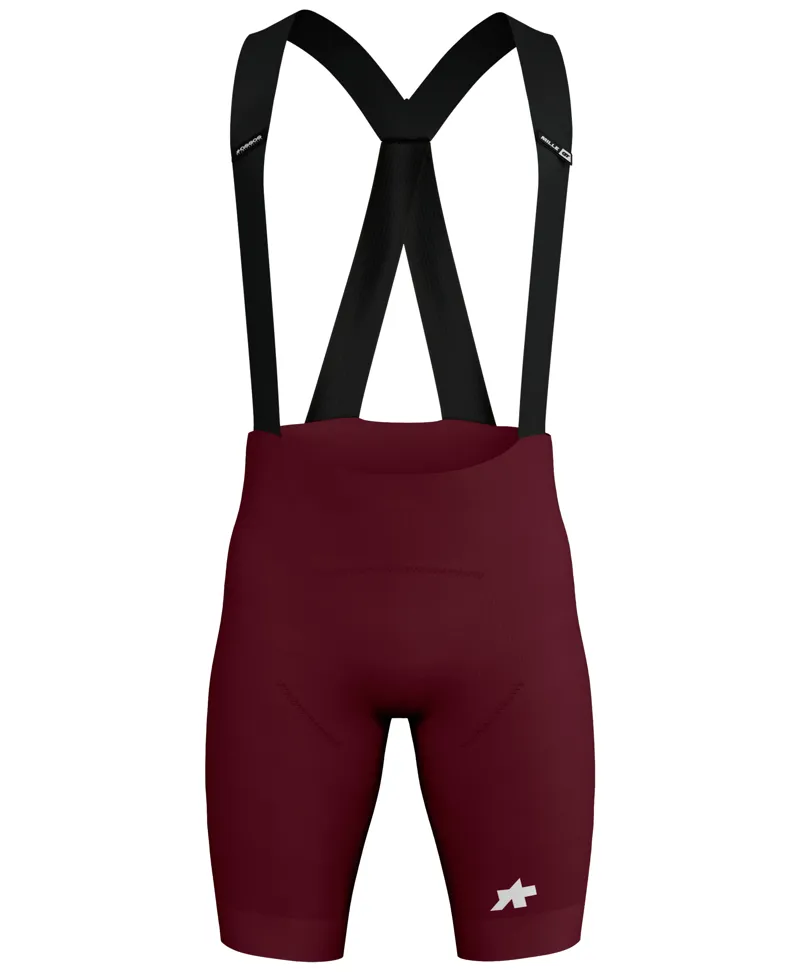 Assos GT S11 Bib Shorts in Burgundy Red