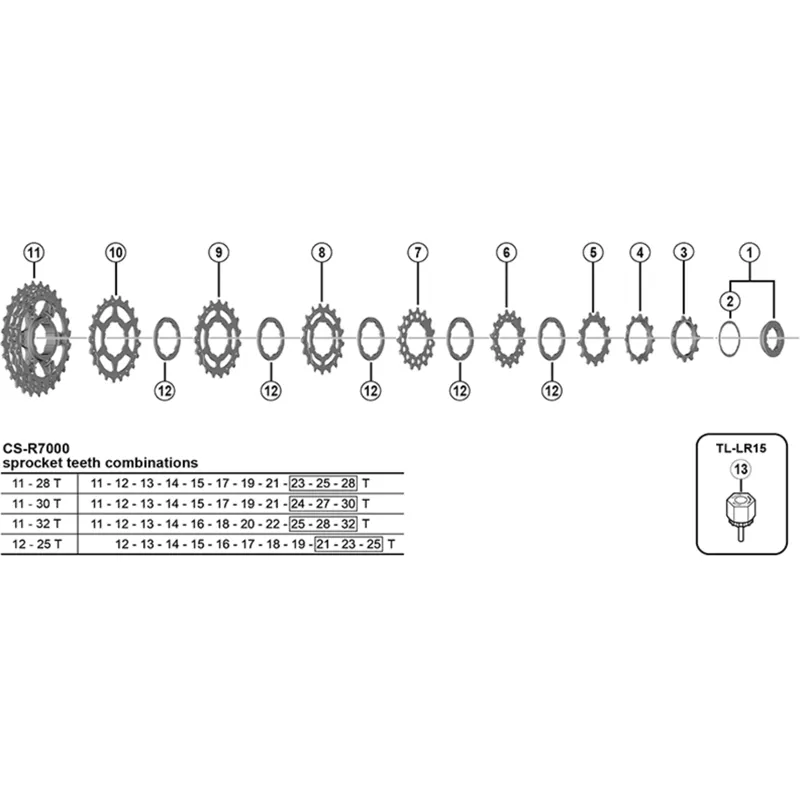 Shimano 105 CS-R7000 11 Speed Lock Ring and Spacer-1