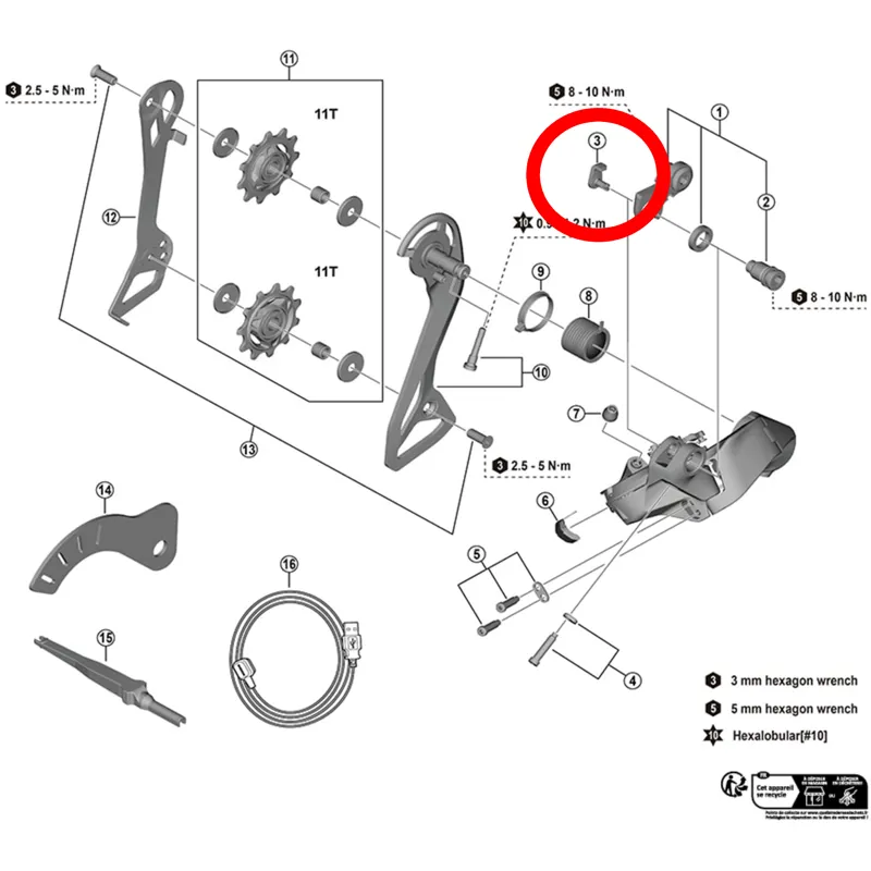 Shimano RD-R9250 Stay Di2 Wire Cable Clip-1