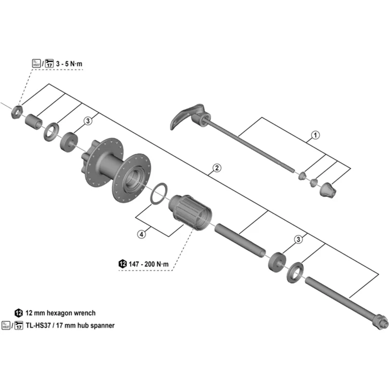 Shimano WHR501 Rear Quick Release Skewer in Black