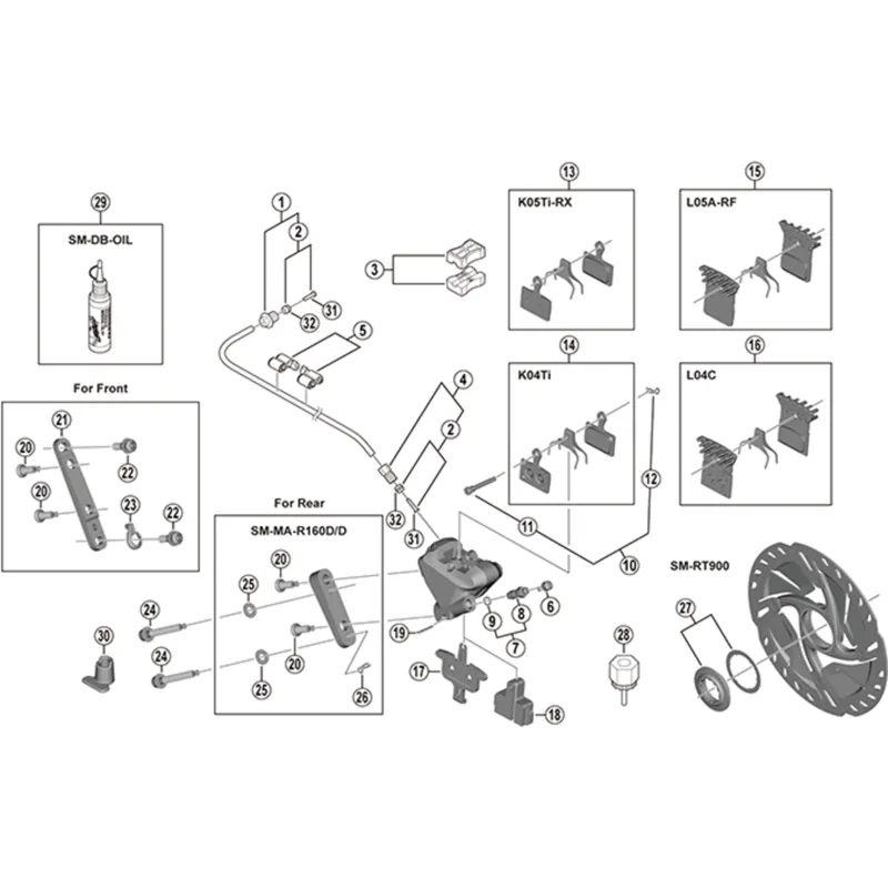 Shimano Dura-Ace BR-R9170 calliper fixing bolt C for 20 mm rear mount thickness-1