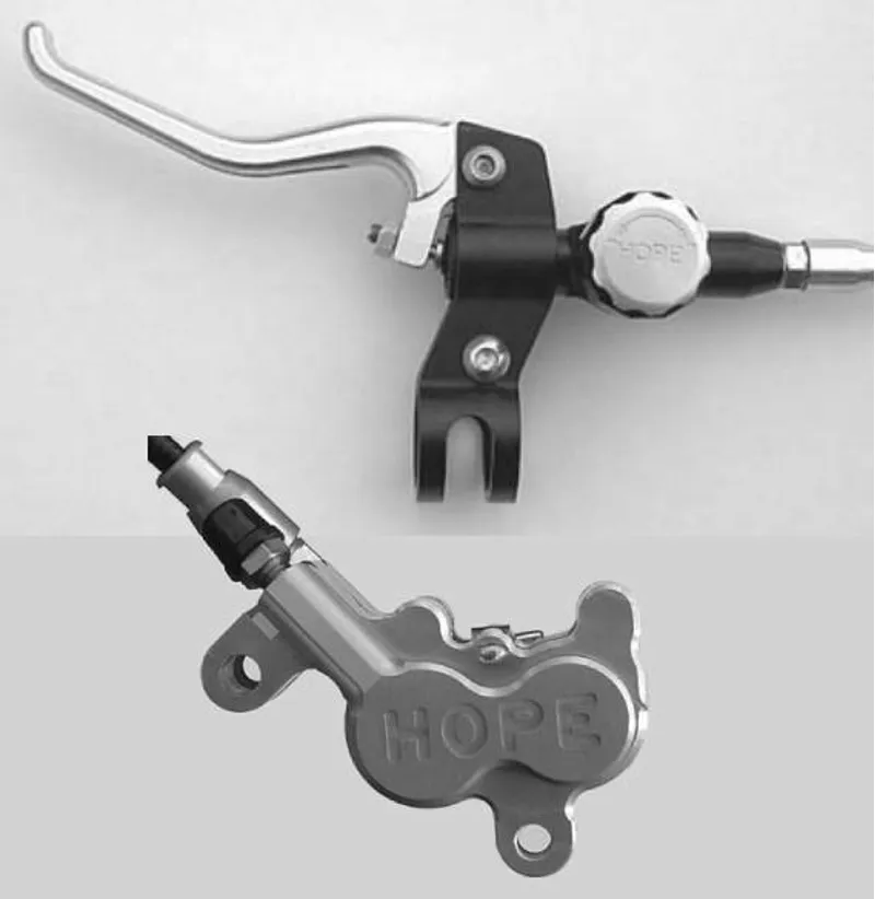 Hope Closed Sport Right Lever with IS Mount XC4 Caliper Hydraulic Disc Brake 150mm Rotor in Silver NOS-1