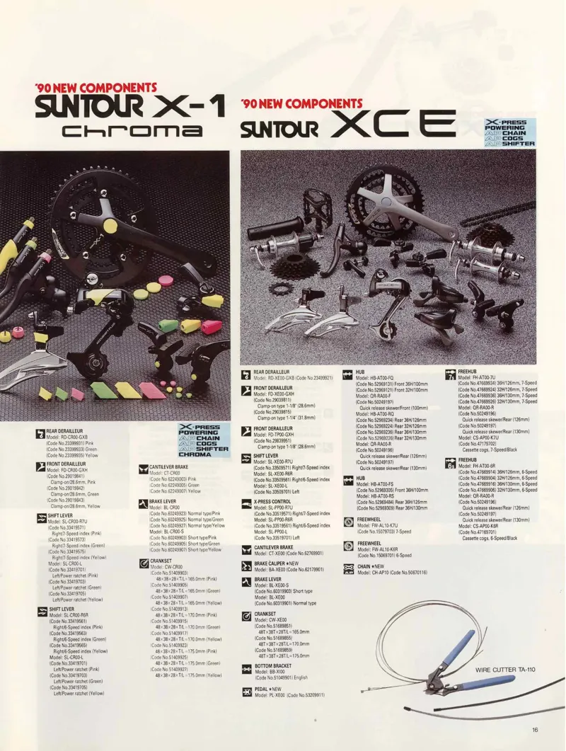 Suntour X-1 CR00-GXB Rear Derailleur with Pink Clip in Black NOS 1990-2