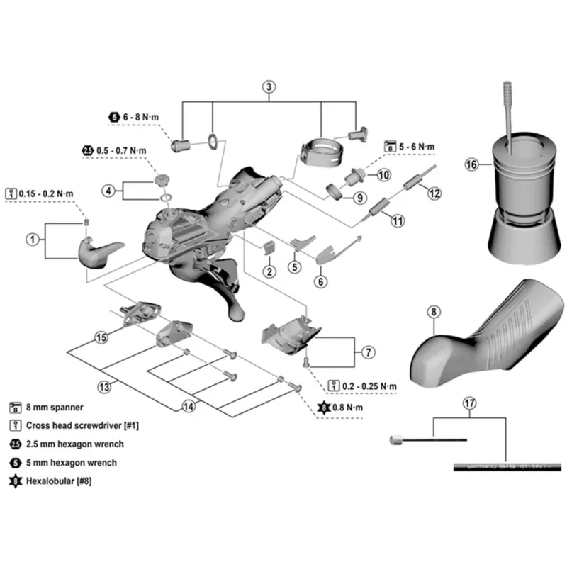 Shimano SIS SP41 Outer Gear Casing ST-9000 Short Nose Cap-1